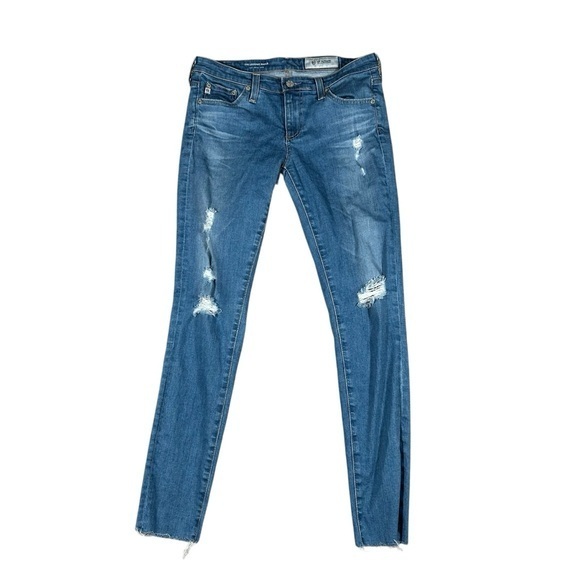 AG Adriano Goldschmied The Legging Ankle Super‎ Skinny Jeans Distressed Size 27R - Picture 1 of 12